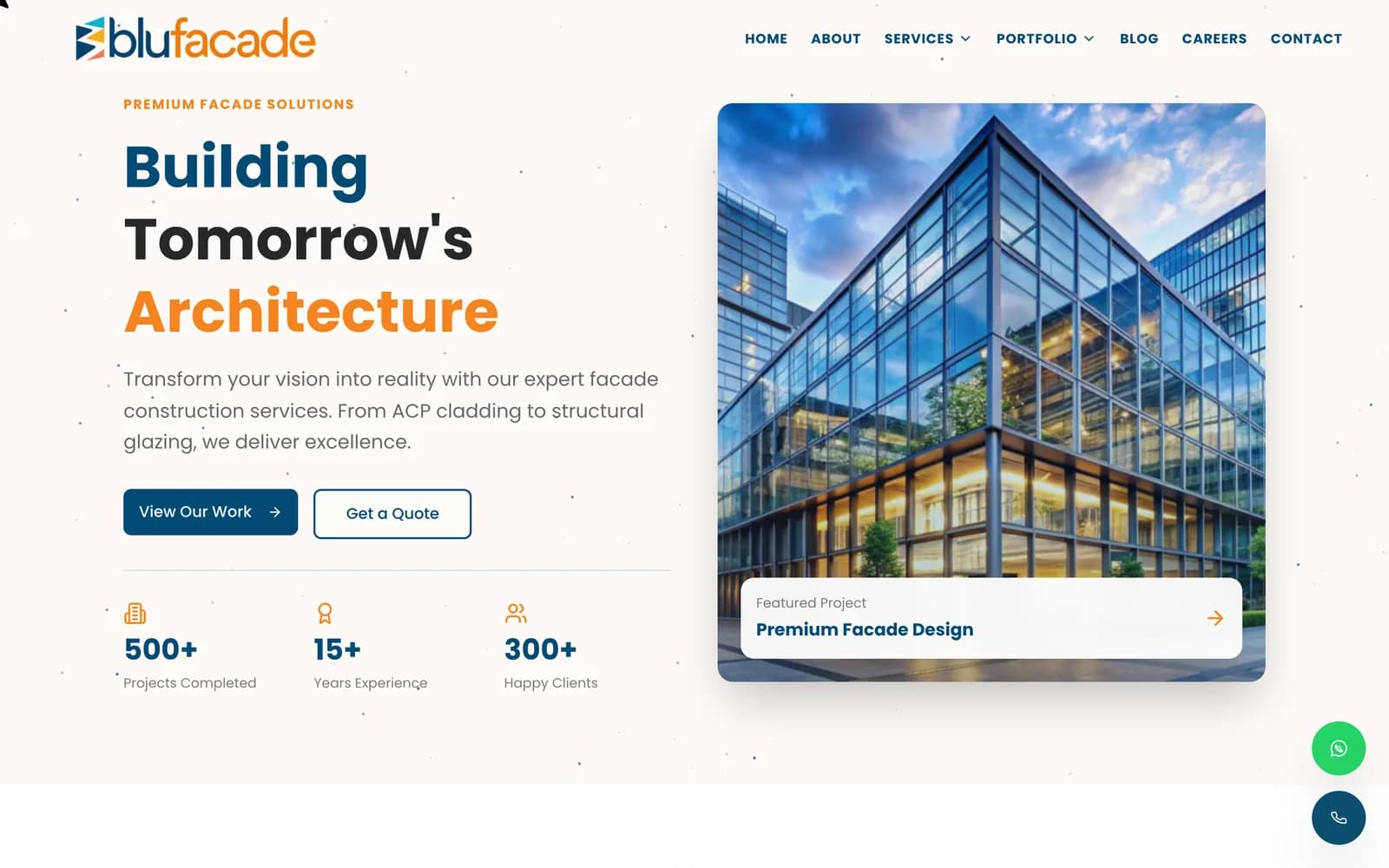 Blufacade website