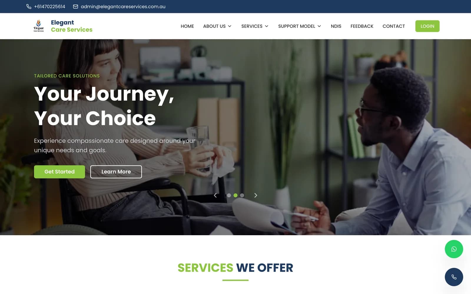 Elegant Care Services website