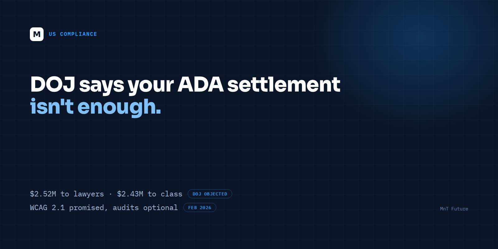 DOJ Says Your ADA Settlement Isn’t Enough