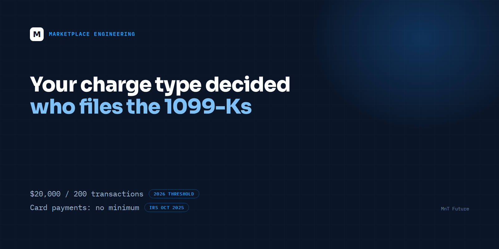 Marketplace Split Payments: Who Files the 1099-Ks in 2026?